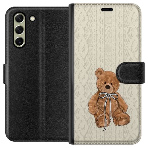 Samsung Galaxy S21 FE 5G Plånboksfodral Liten Nalle – klassisk nalle i enkel design