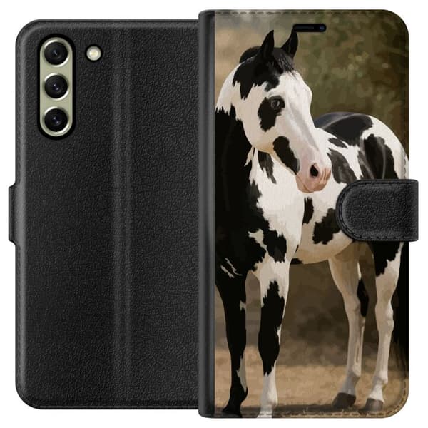 Samsung Galaxy S21 FE 5G Tegnebogsetui Smuk Hest - elegant illustration af hestemotiv