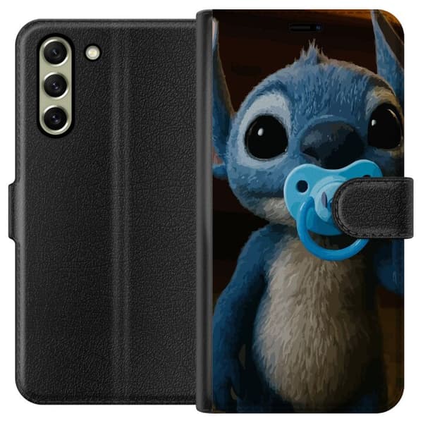 Samsung Galaxy S21 FE 5G Lompakkokotelo Stitch & Napp - vauvateema söpöllä hahmolla