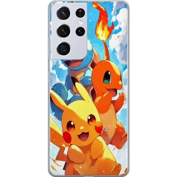 Samsung Galaxy S21 Ultra 5G Gennemsigtig cover Pocket Creatures - inspireret af Pokémon uden at nævne navnet