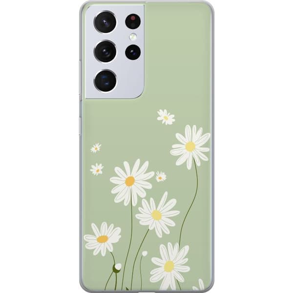 Samsung Galaxy S21 Ultra 5G Gennemsigtig cover Præstekraver - blomstret mønster i svensk sommerstil