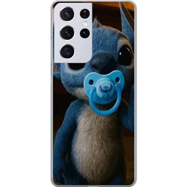 Samsung Galaxy S21 Ultra 5G Genomskinligt Skal Stitch & Napp – babytema med söt karaktär