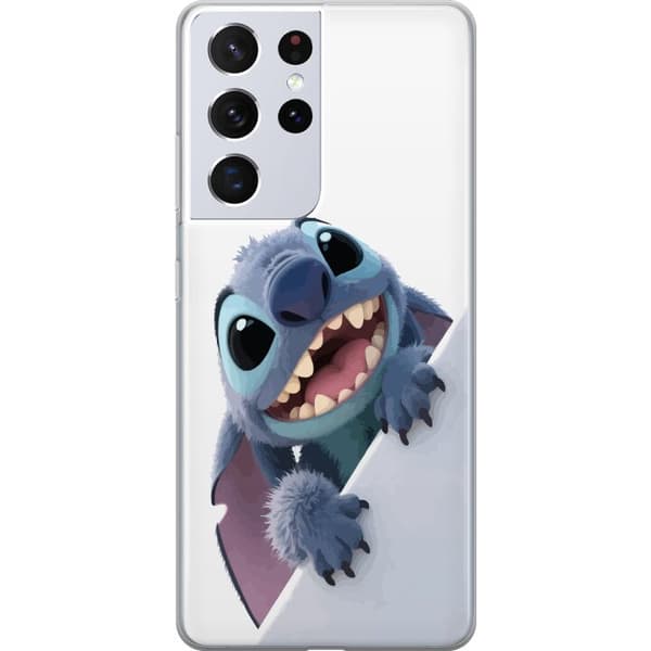 Samsung Galaxy S21 Ultra 5G Genomskinligt Skal Happy Stitch – glad figur med charmig uttryck