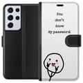 Miniatyrbild 1 av 3: Samsung Galaxy S21 Ultra 5G Plånboksfodral You Don’t Know My Password – edgy textmotiv med attityd