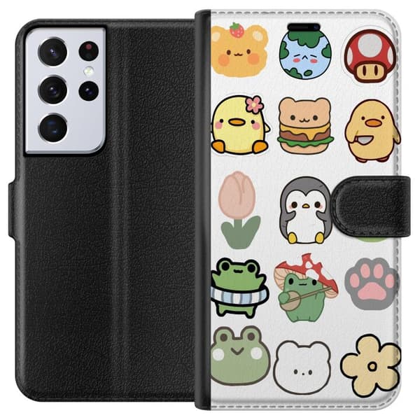 Samsung Galaxy S21 Ultra 5G Tegnebogsetui Kawaii Friends