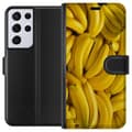 Miniatyrbild 1 av 3: Samsung Galaxy S21 Ultra 5G Plånboksfodral Banana Pattern – lekfullt mönster med gula bananer