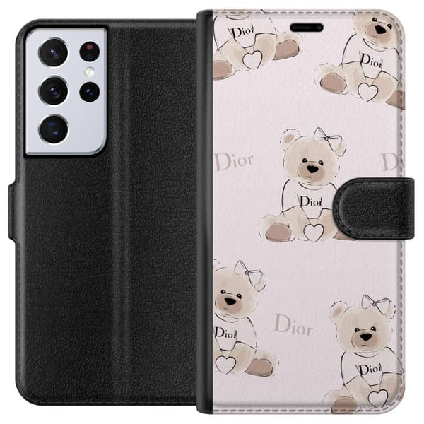 Samsung Galaxy S21 Ultra 5G Tegnebogsetui Teddy Dior Vibes - luksuriøs bamse i modetil