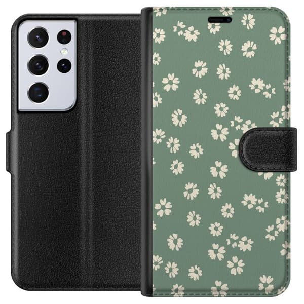 Samsung Galaxy S21 Ultra 5G Tegnebogsetui Blomsterdrøm - Farverigt Blomstermønster