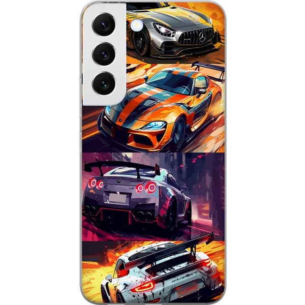 Samsung Galaxy S22+ 5G Läpinäkyvä kuori Ralli kuume - vauhdikas teema ralliautoilla
