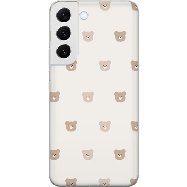 Samsung Galaxy S22+ 5G Läpinäkyvä kuori Teddy-tausta - söpöt teddykarhut pehmeällä taustalla