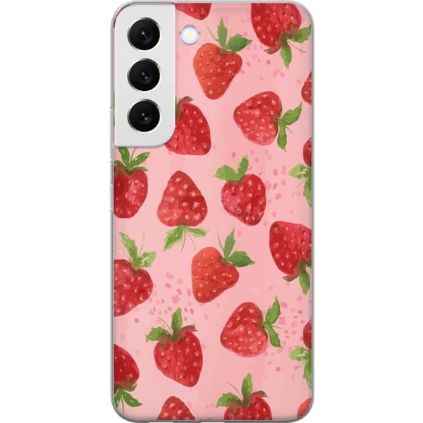 Samsung Galaxy S22+ 5G Gennemsigtig cover Jordbærdrømme - Retro-stil jordbærmønster