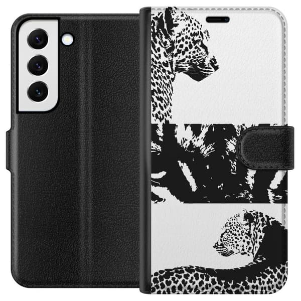 Samsung Galaxy S22 5G Tegnebogsetui Leopard Faces