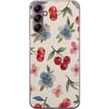 Miniatyrbilde 1 av 3: Samsung Galaxy A14 5G Gjennomsiktig deksel Bær & Blomster - mønster med blå blomster og skogsbær
