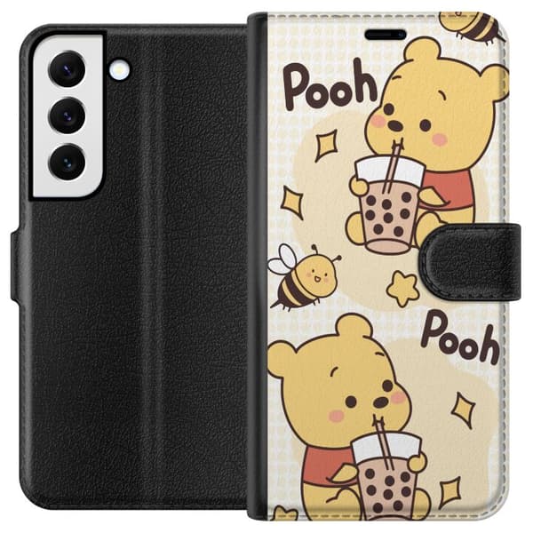 Samsung Galaxy S22+ 5G Lompakkokotelo Nalle Pooh - klassinen karhumotiivi uudessa tulkinnassa