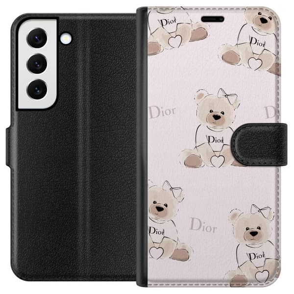 Samsung Galaxy S22+ 5G Lommeboketui Teddy Dior Vibes - luksuriøs teddybjørn i motestil