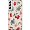 Miniatyrbillede 1 af 3: Samsung Galaxy S22 5G Gennemsigtig cover Bær & Blomster - mønster med blå blomster og skovbær
