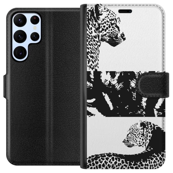 Samsung Galaxy S22 Ultra 5G Tegnebogsetui Leopard Faces