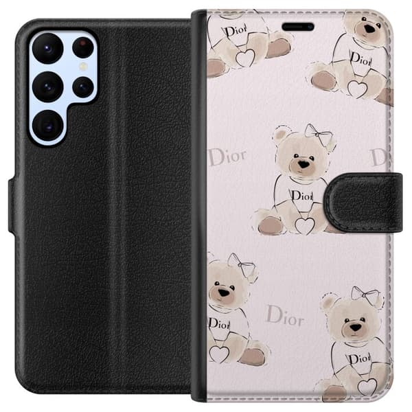 Samsung Galaxy S22 Ultra 5G Lommeboketui Teddy Dior Vibes - luksuriøs teddybjørn i motestil