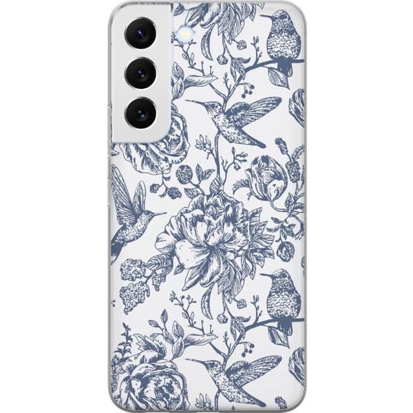 Samsung Galaxy S22+ 5G Gennemsigtig cover Blomster & Fugle - Romantisk Vintage-stil Mønster