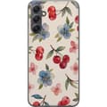 Pikkukuva 1 / 3: Samsung Galaxy A16 5G Läpinäkyvä kuori Marjat & Kukat - kuvio, jossa on sinisiä kukkia ja metsänmarjoja