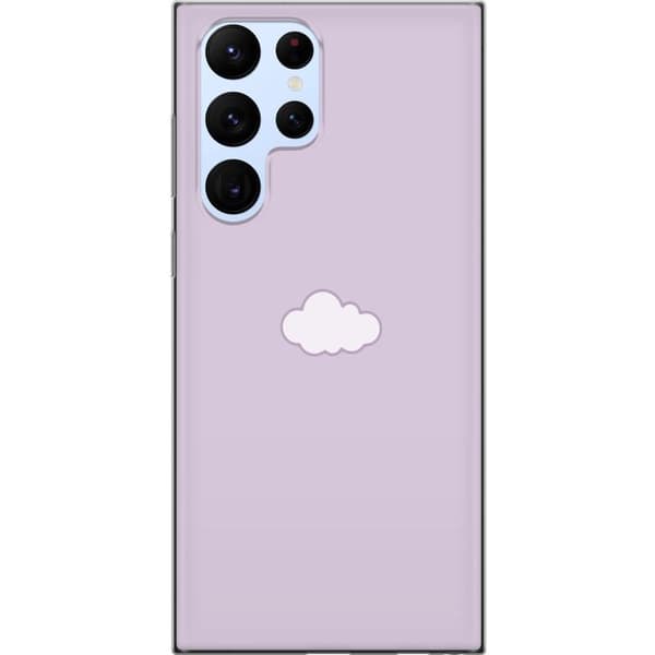 Samsung Galaxy S22 Ultra 5G Gennemsigtig cover Lilla Sky - minimalistisk sky på lilla baggrund