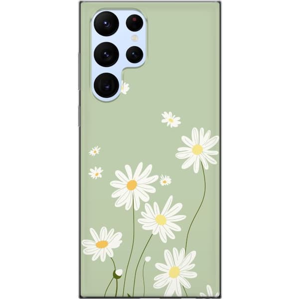 Samsung Galaxy S22 Ultra 5G Gjennomsiktig deksel Prestekrager - blomstrete mønster i svensk sommerstil