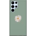 Pikkukuva 1 / 3: Samsung Galaxy S22 Ultra 5G Läpinäkyvä kuori Vihreä Minimalikukka - tyylikäs kukka vihreällä taustalla