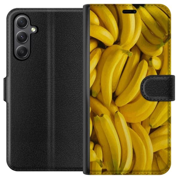 Samsung Galaxy S23 FE Plånboksfodral Banana Pattern – lekfullt mönster med gula bananer