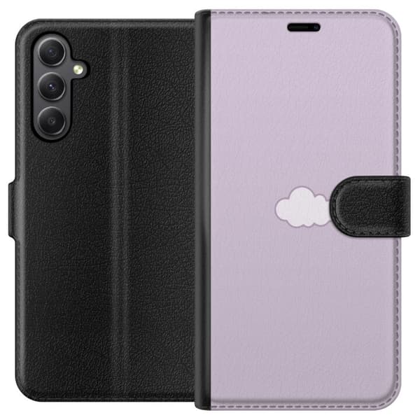 Samsung Galaxy S23 FE Lompakkokotelo Lila Pilvi - minimalistinen pilvi lila taustalla