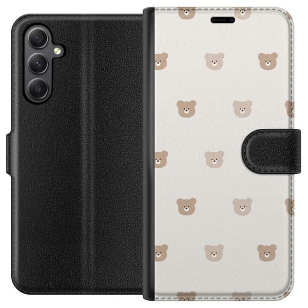 Samsung Galaxy S23 FE Tegnebogsetui Teddybaggrund - søde teddybjørne mod en blød baggrund