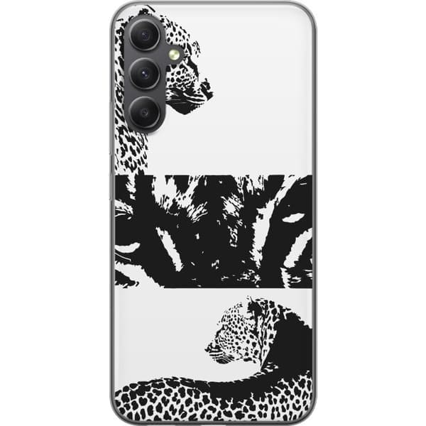 Samsung Galaxy S23 FE Genomskinligt Skal Leopard Faces – trendigt mönster med leopardansikten