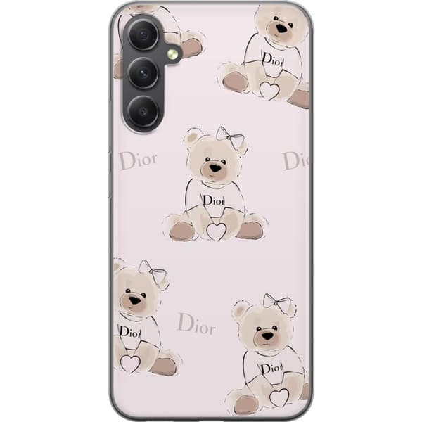 Samsung Galaxy S23 FE Läpinäkyvä kuori Teddy Dior Vibes - ylellinen nalle muotityyliin