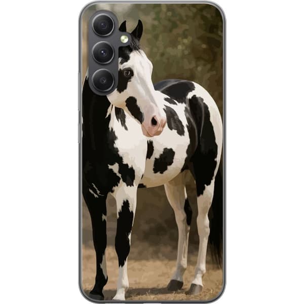 Samsung Galaxy S23 FE Gennemsigtig cover Smuk Hest - elegant illustration af hestemotiv