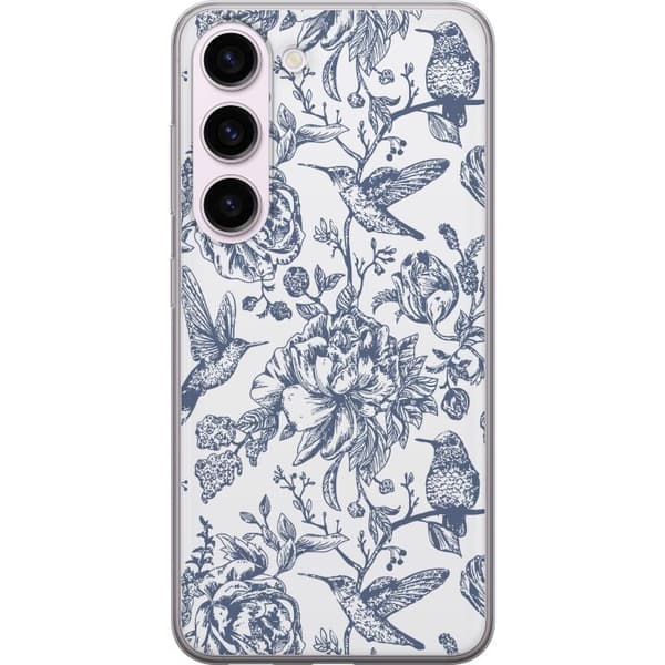 Samsung Galaxy S23 Genomskinligt Skal Blomster & Fåglar – romantiskt mönster i vintage-stil