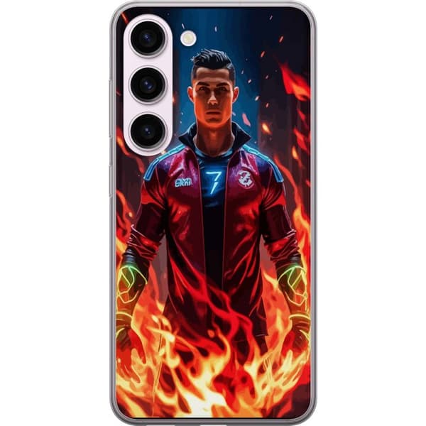 Samsung Galaxy S23 Genomskinligt Skal Ronaldo Inferno – fotbollshjälte i eldflammor