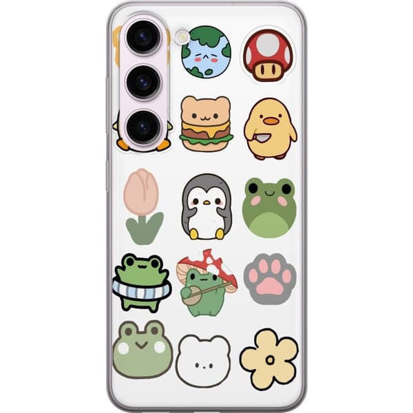 Samsung Galaxy S23 Genomskinligt Skal Kawaii Friends – söta figurer i japansk stil