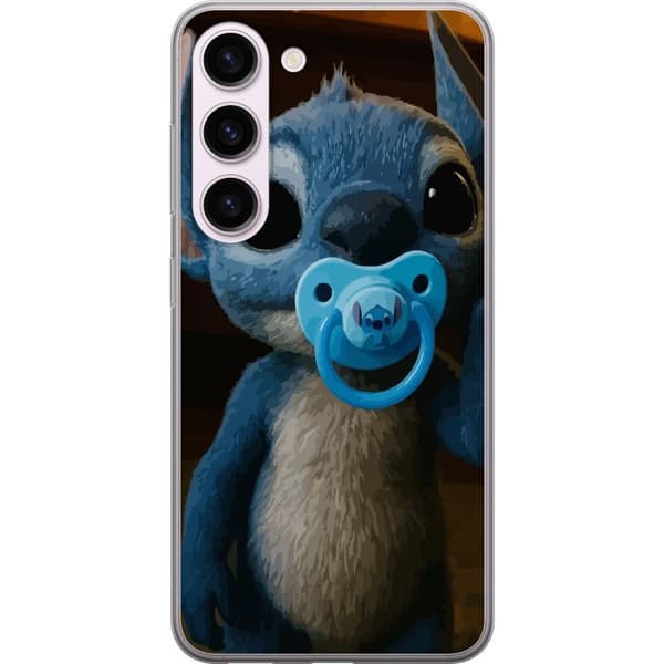 Samsung Galaxy S23 Genomskinligt Skal Stitch & Napp – babytema med söt karaktär