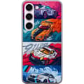 Miniatyrbild 1 av 3: Samsung Galaxy S23 Genomskinligt Skal Fartfyllda Bilar – tecknat mönster med action