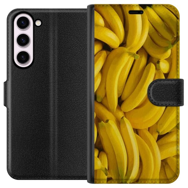 Samsung Galaxy S23+ Plånboksfodral Banana Pattern – lekfullt mönster med gula bananer