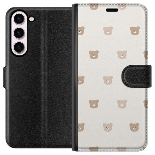 Samsung Galaxy S23+ Lommeboketui Teddybakgrunn - søte teddybjørner mot en myk bakgrunn
