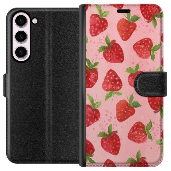 Samsung Galaxy S23+ Lompakkokotelo Mansikkahaaveet - Retrot tyyli mansikkakuviointi