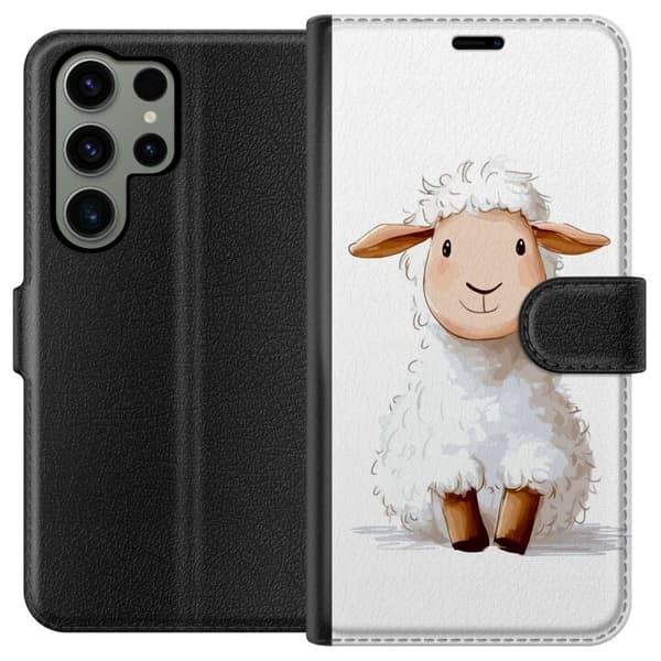 Samsung Galaxy S23 Ultra Lommeboketui  Søtt Lam - tegneseriestil for barn og babyprodukter