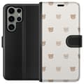Miniatyrbillede 1 af 3: Samsung Galaxy S23 Ultra Tegnebogsetui Teddybaggrund - søde teddybjørne mod en blød baggrund