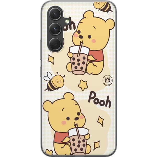 Samsung Galaxy S24 Gennemsigtig cover Nalle Pooh-stil - klassisk bjørnemotiv i en ny fortolkning
