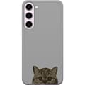 Miniatyrbillede 1 af 3: Samsung Galaxy S23+ Gennemsigtig cover Grå Katteblik - stilfuld kat design med grå baggrund