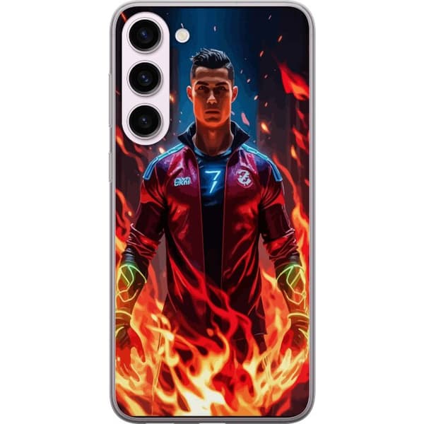 Samsung Galaxy S23+ Gjennomsiktig deksel Ronaldo Inferno - fotballhelt i flammer