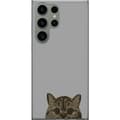 Miniatyrbilde 1 av 3: Samsung Galaxy S23 Ultra Gjennomsiktig deksel Grå Kattblikk - stilren katte design med grå bakgrunn
