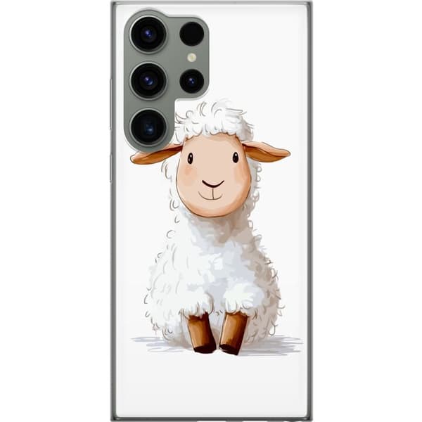 Samsung Galaxy S23 Ultra Gennemsigtig cover Sødt Lamm - tegneseriestil til børn og babyprodukter