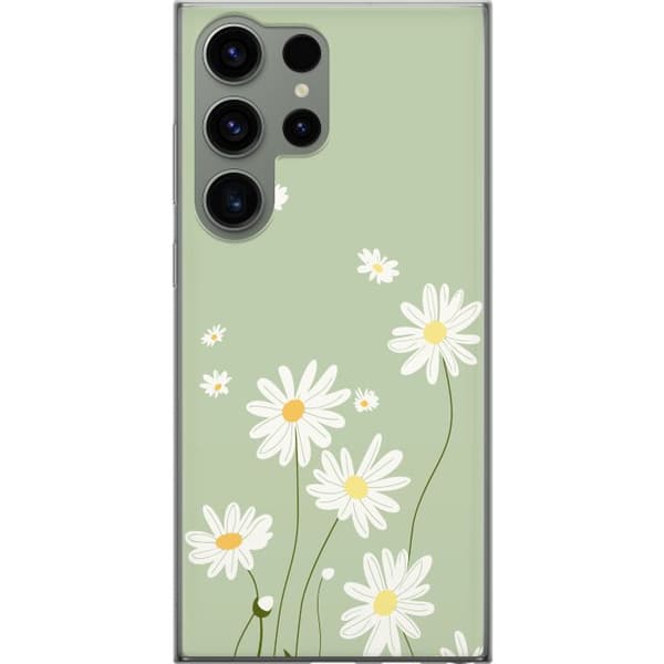 Samsung Galaxy S23 Ultra Genomskinligt Skal Prästkragar – blommigt mönster i svensk sommarstil