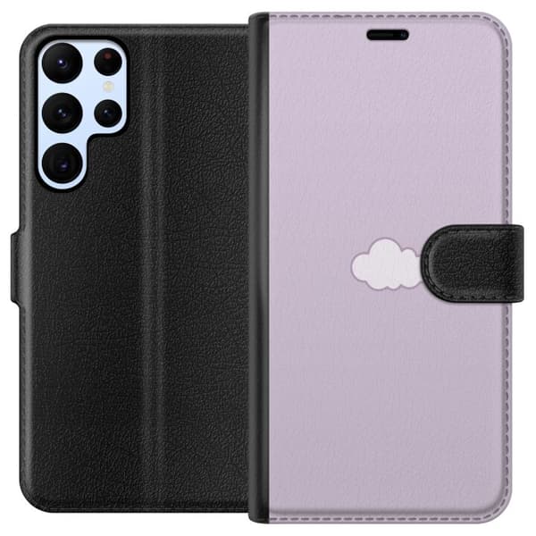 Samsung Galaxy S24 Ultra Lommeboketui Lilla Sky - minimalistisk sky på en lilla bakgrunn